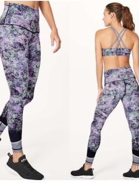 Lululemon Inspire Tight Size 6 NWT High Rise Reflective Running Leggings Purple